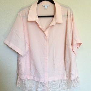 Boutique brand pink lace blouse